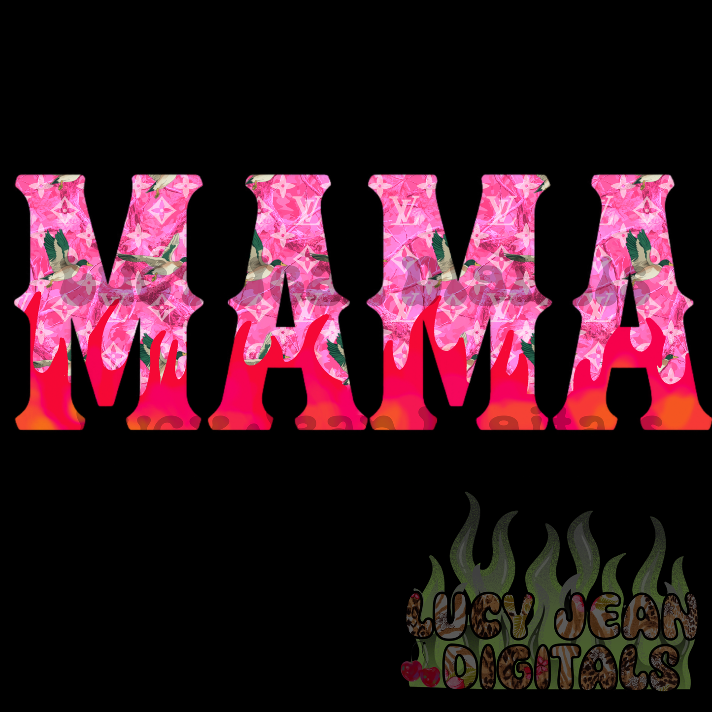 Boujee Pink Camo Mallard MAMA + MINI PNG bundle (2 PNGS)