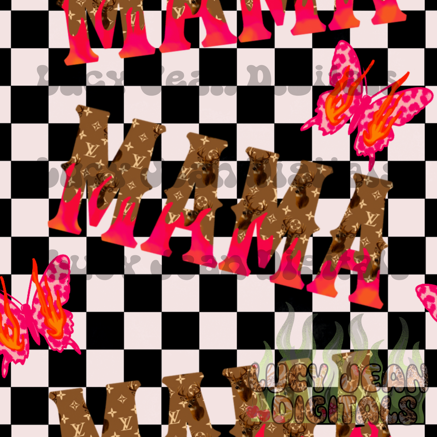 Boujee Mama Deer Seamless File