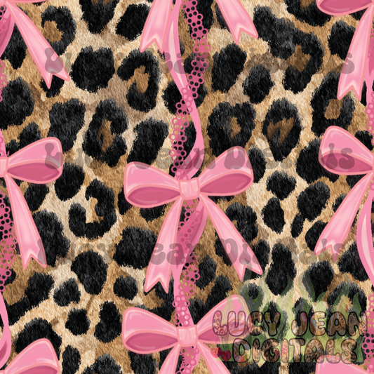 Pink Bows / Leopard Seamless File