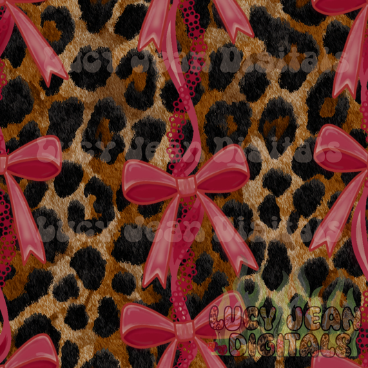 Red Bows / Leopard Seamless File