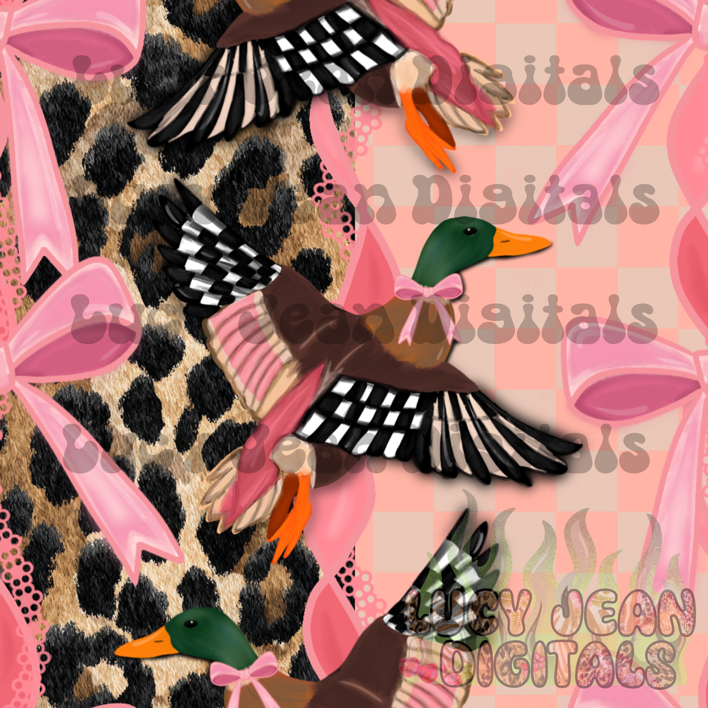 Leopard Bow Mallard Seamless File