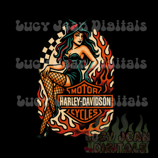 HD Witchy Motorcycle Halloween PNG