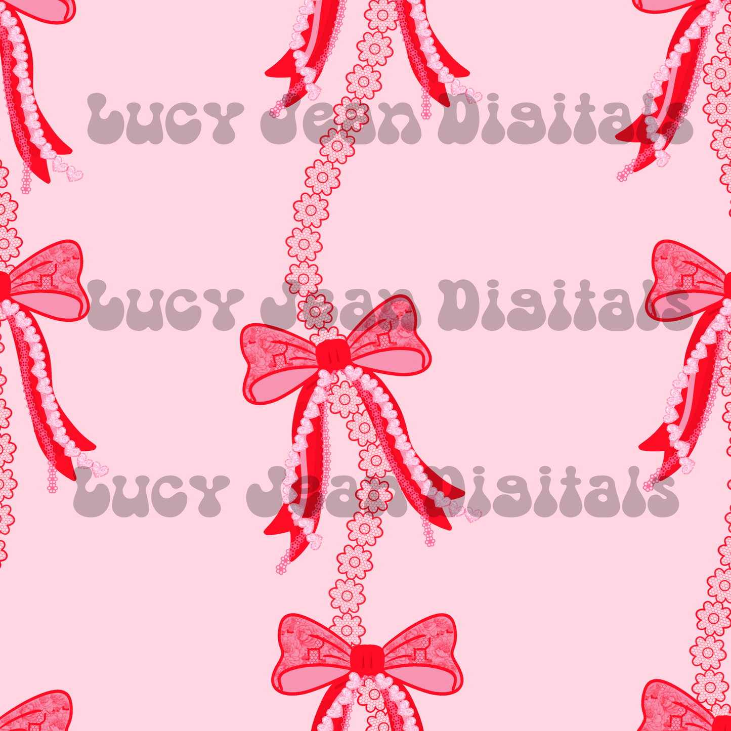 Pink Lace tied bows Seamless File
