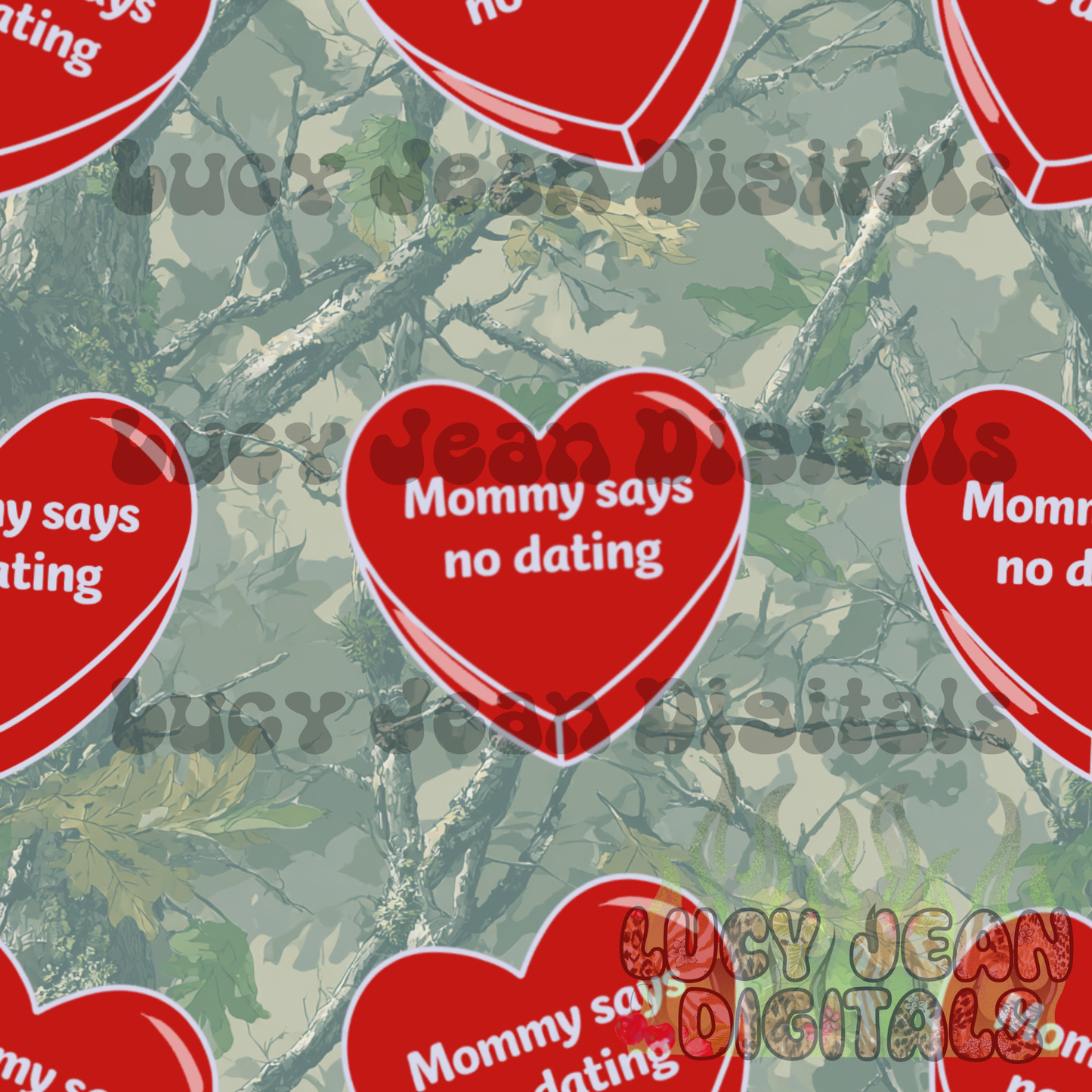 Mommy says no dating camo red Seamless File