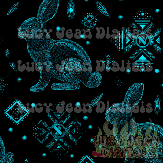 Turquoise Bunny Seamless File