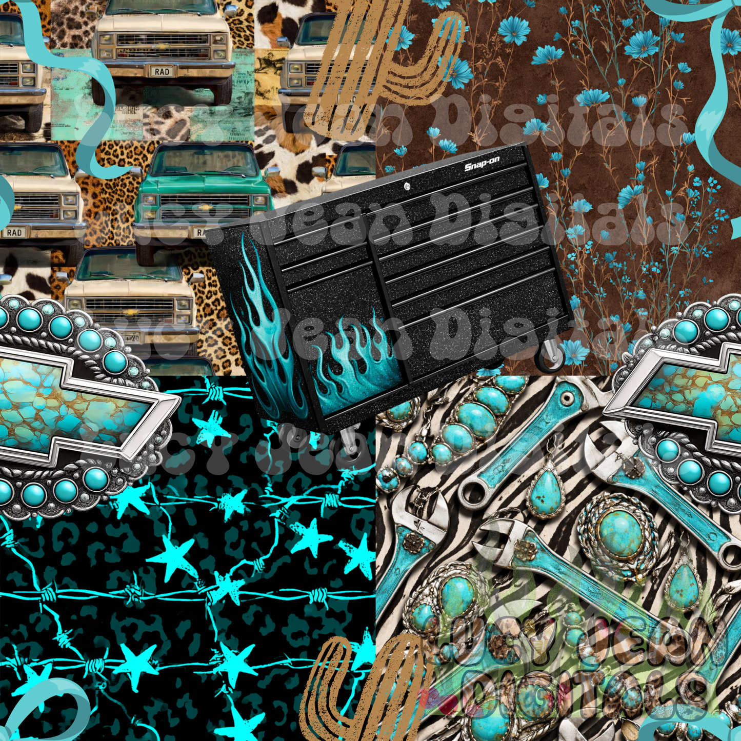 Turquoise C10 truck Seamless File