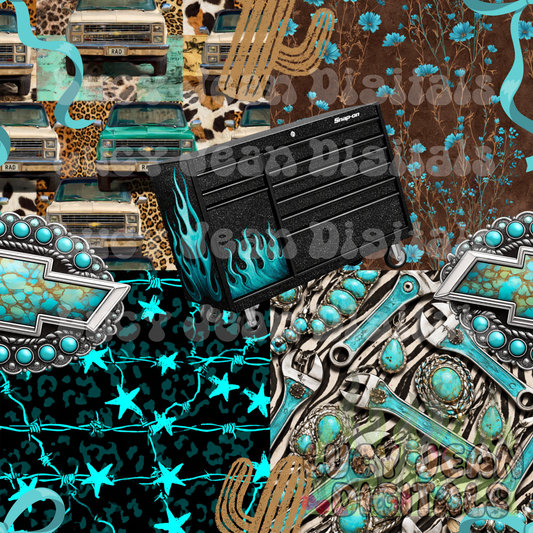 Turquoise C10 truck Seamless File