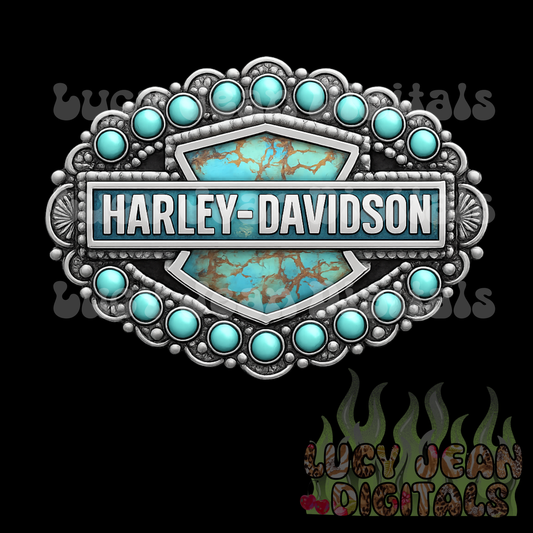 Western Turquoise HD motorcycle PNG