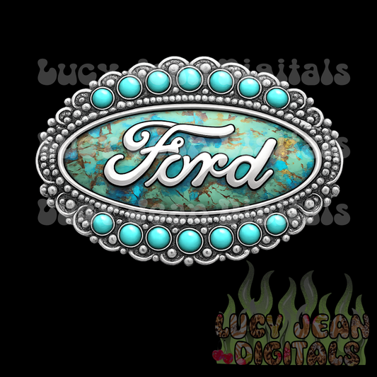 Western Turquoise F truck/car PNG