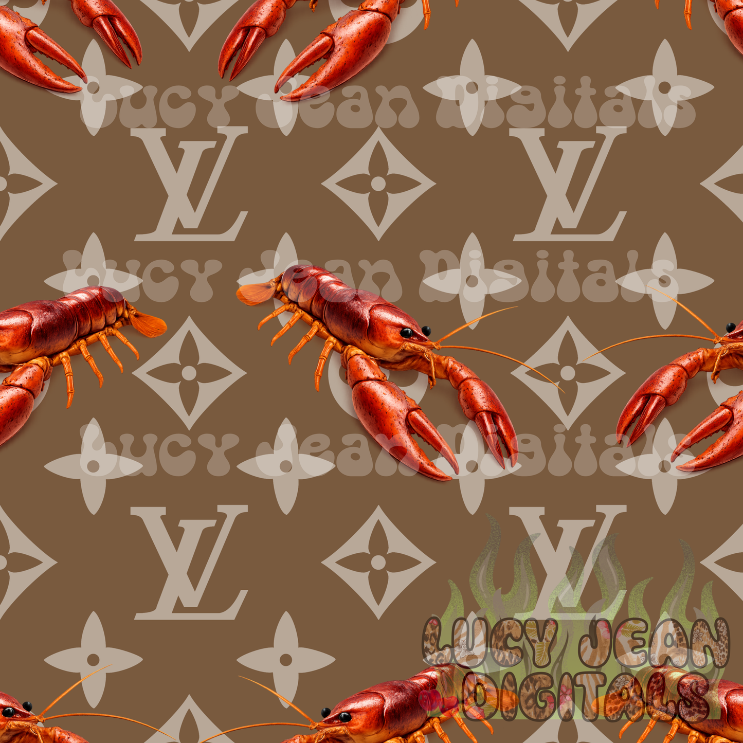 Boujee brown crawfish Seamless File