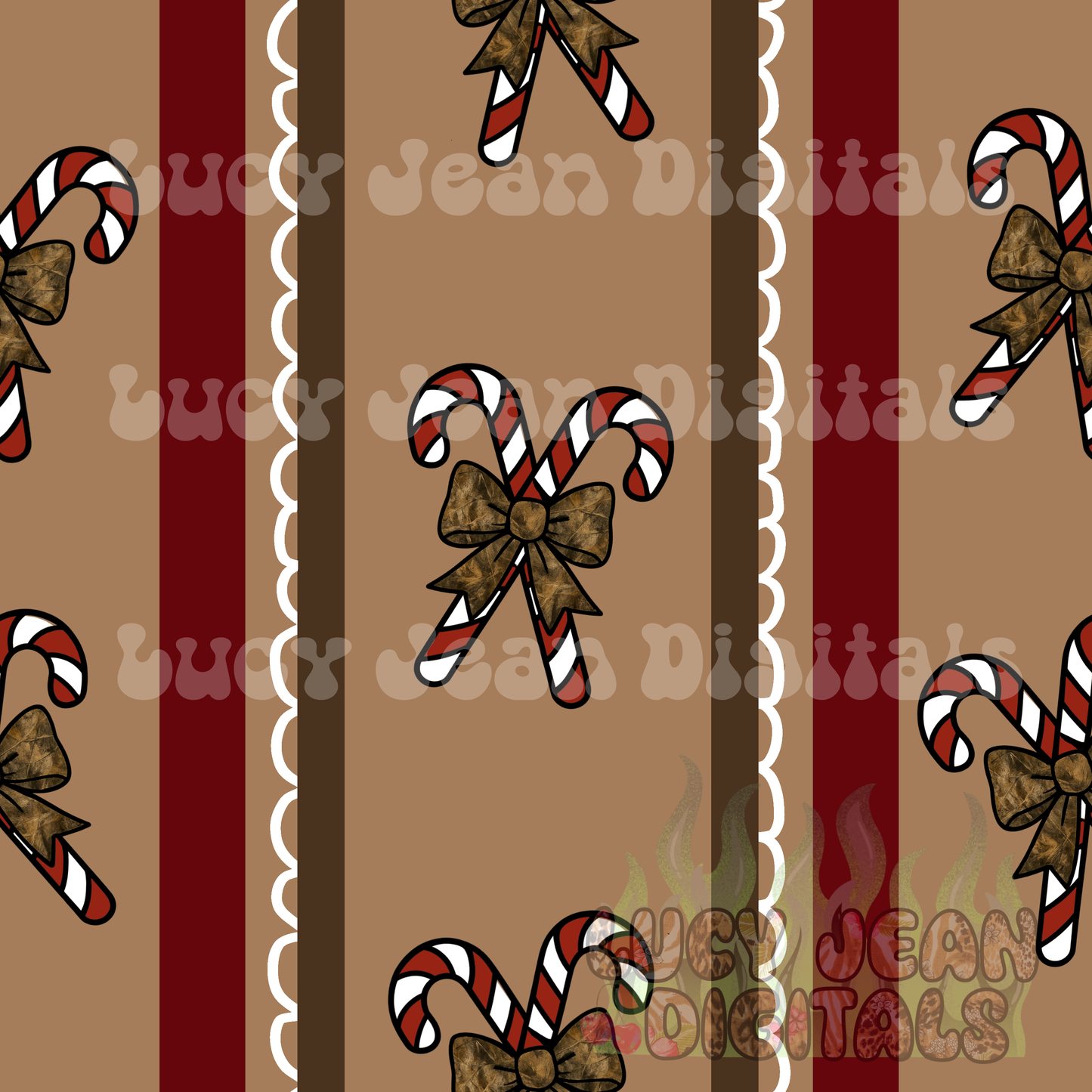 Camo Candy Canes Seamless File