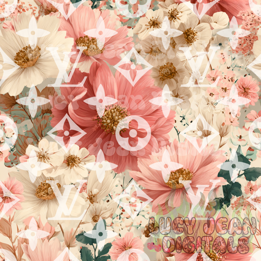 Boujee pink vintage floral Seamless File