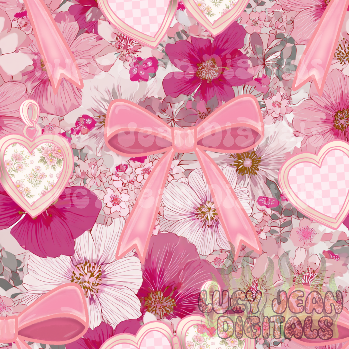 Checkered floral Locket Seamless File