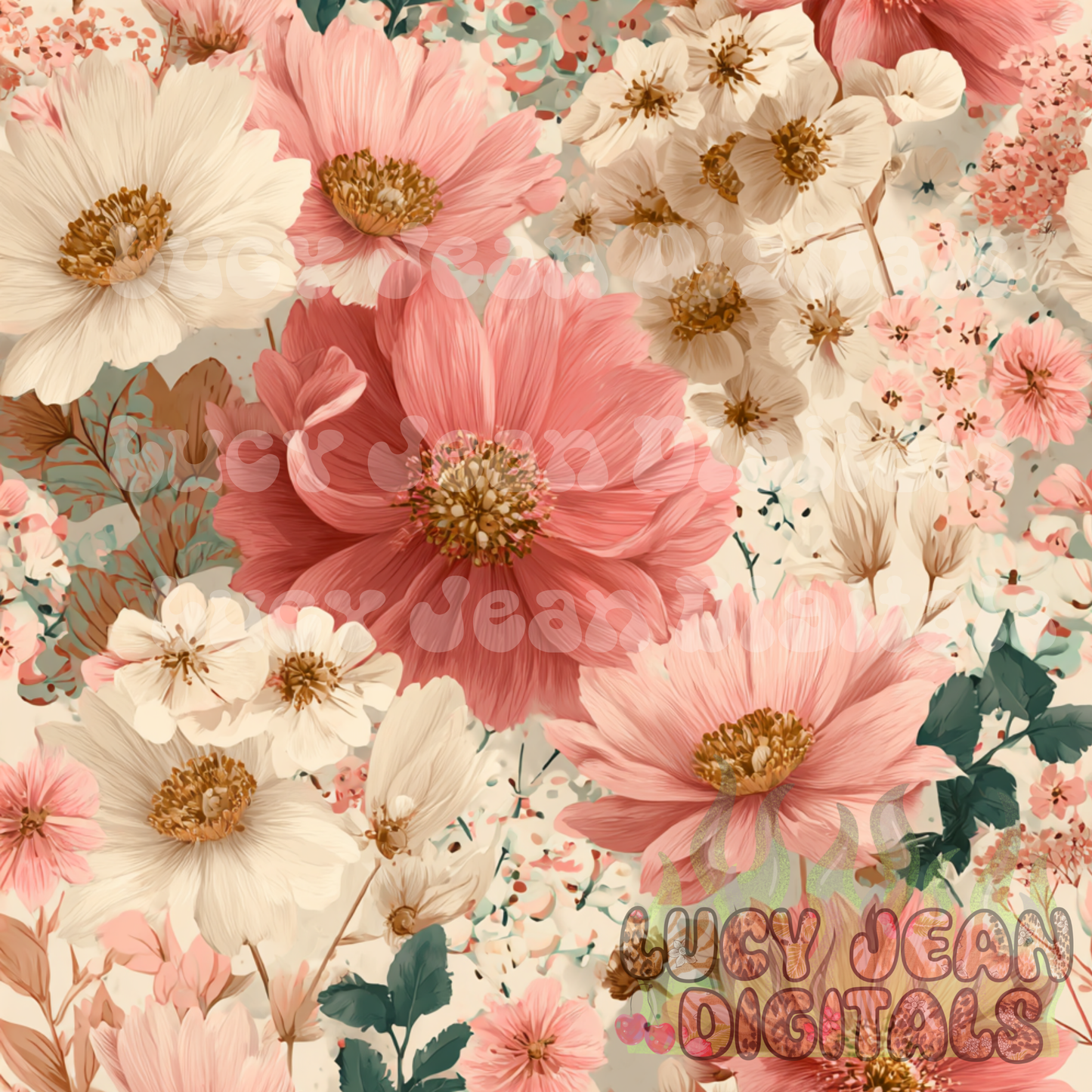 pink vintage floral Seamless File