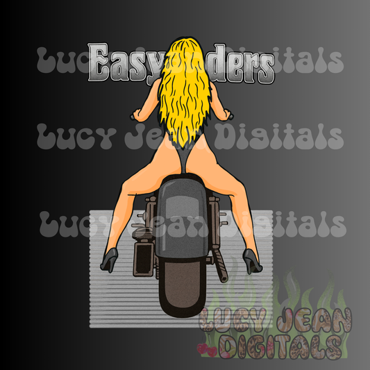 ER motorcycle magazine blonde PNG