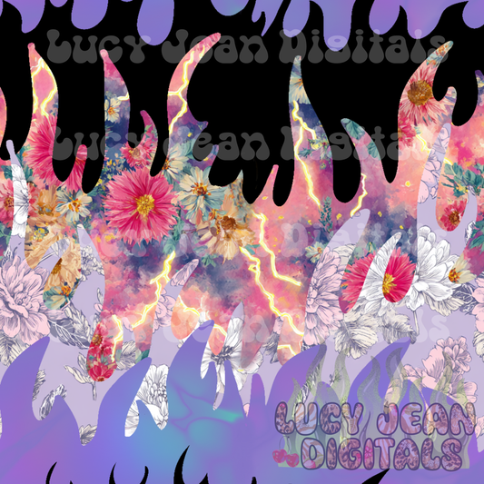 vintage floral flames Seamless File