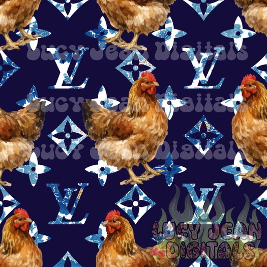 Boujee Vintage Floral chickens Seamless File