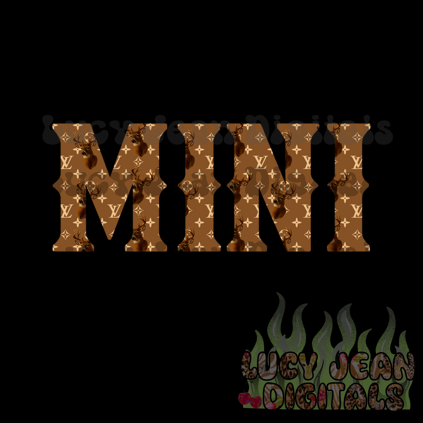 Boujee Deer MAMA + MINI brown no flames PNG bundle (2 PNGS)