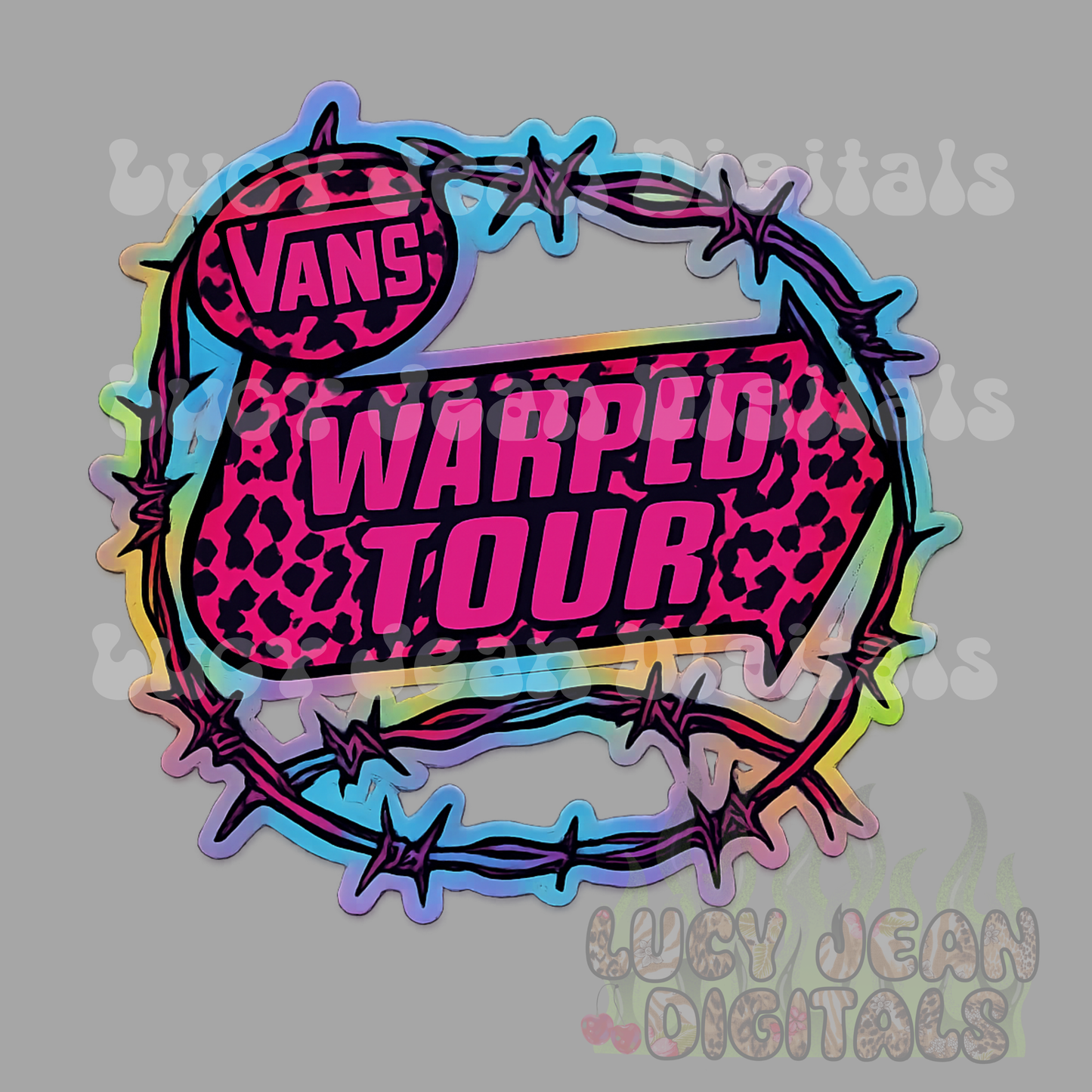 Holographic Barbed Wire Band Tour PNG