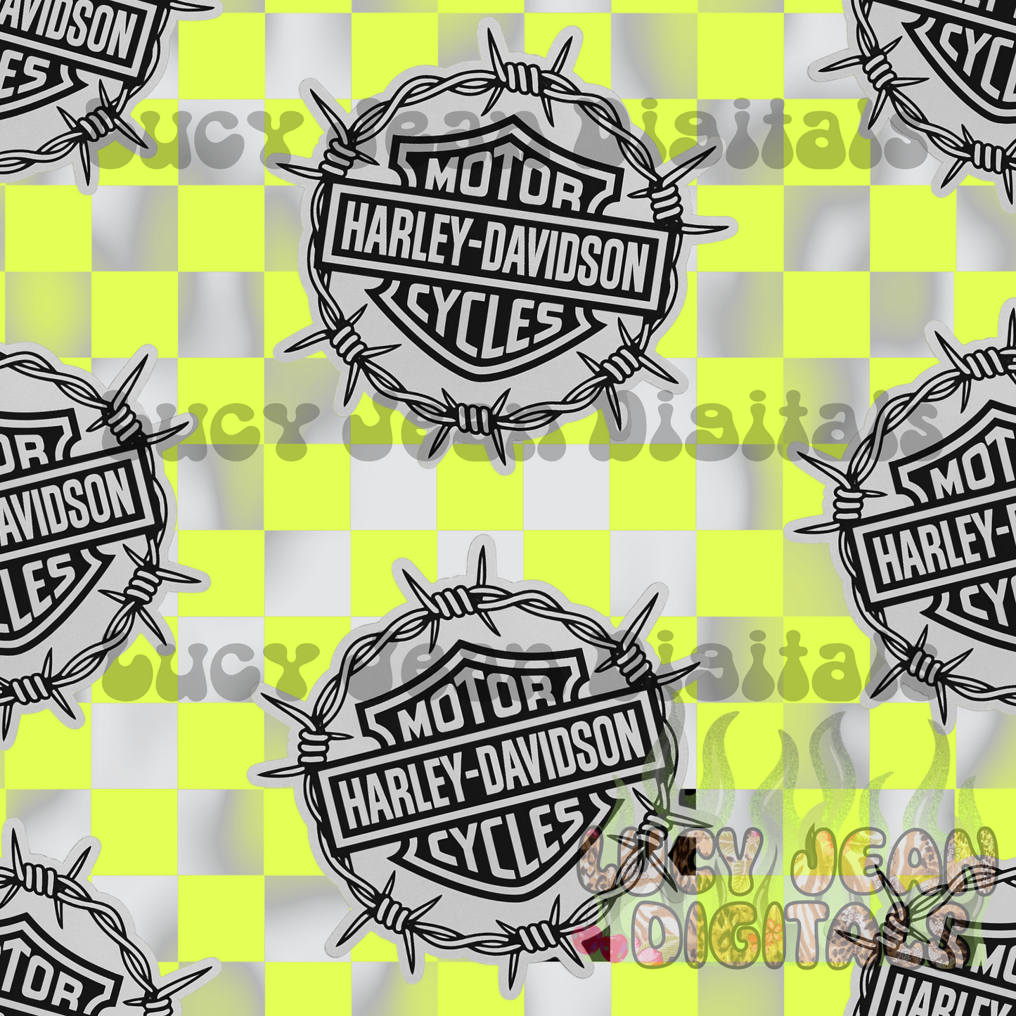 Neon HD Barbed Wire Motorcycle Seamless File
