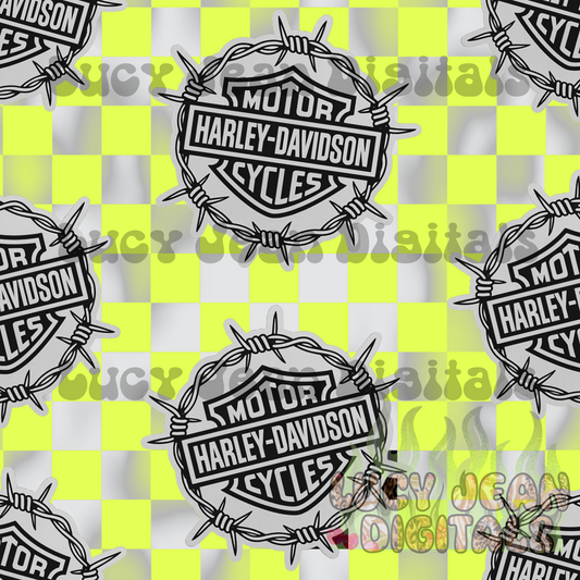 Neon HD Barbed Wire Motorcycle Seamless File
