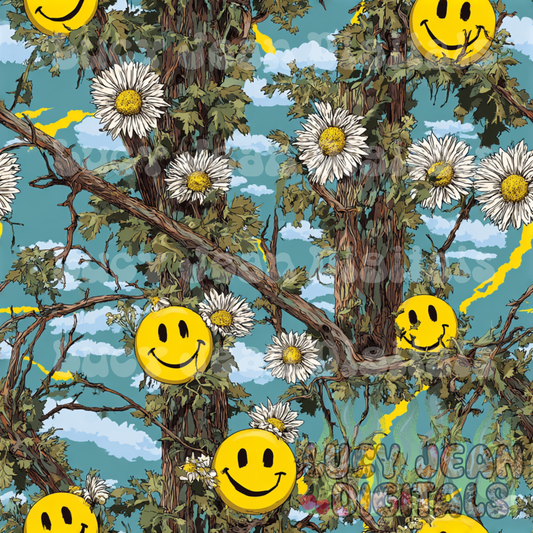Spring Smiley Camo blue Seamless File -2026