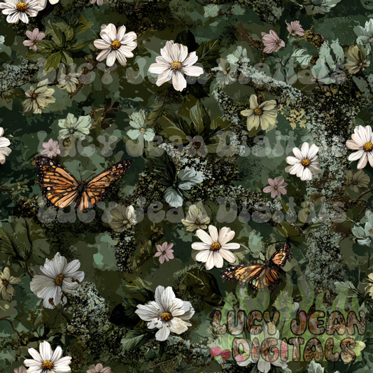 Spring Camo with Daisies Seamless File -2026