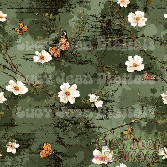 Spring Camo with butterflies Seamless File -2026