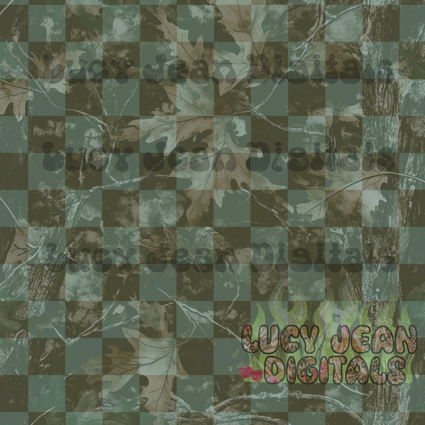 Green Checkered Camo Seamless File