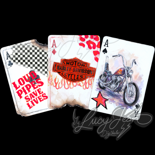 HD motorcycle painted playing cards PNG- 2026