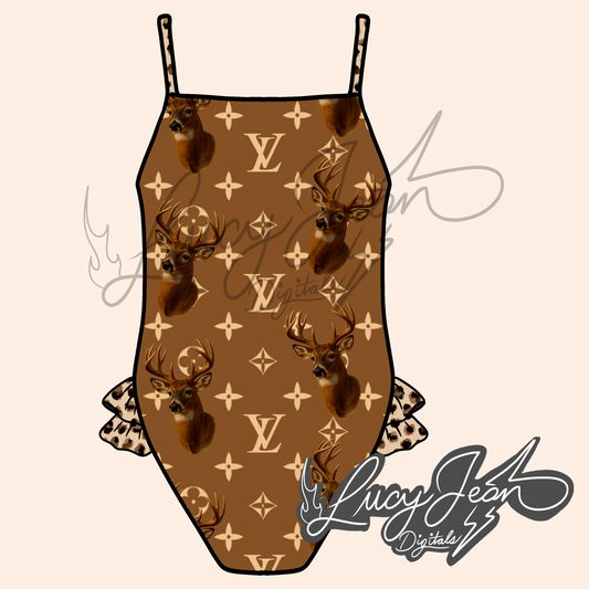 Boujee Deer One piece bikini PNG- 2026