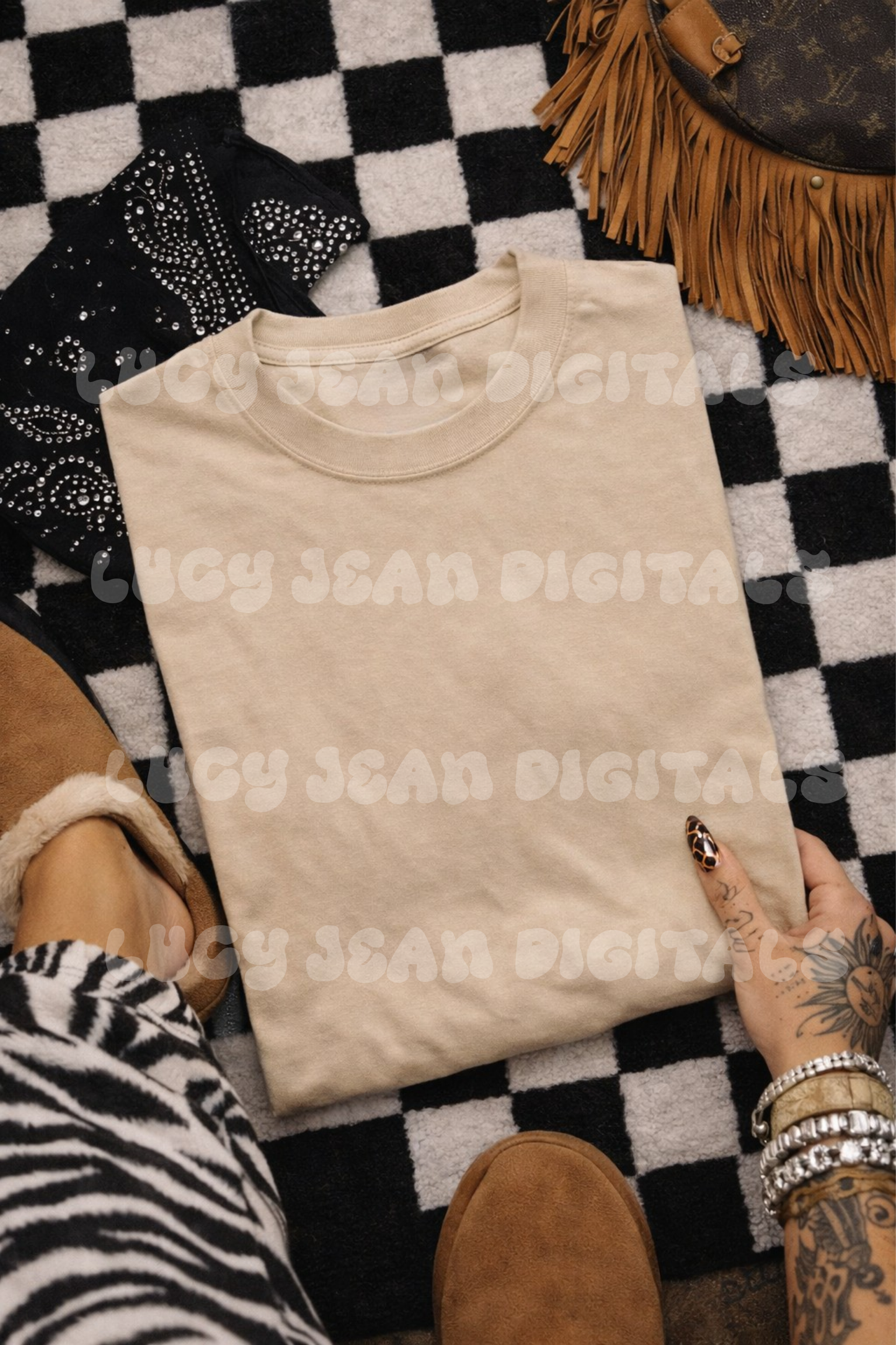 Sand Tshirt Boujee Mock up bundle (2 mocks)