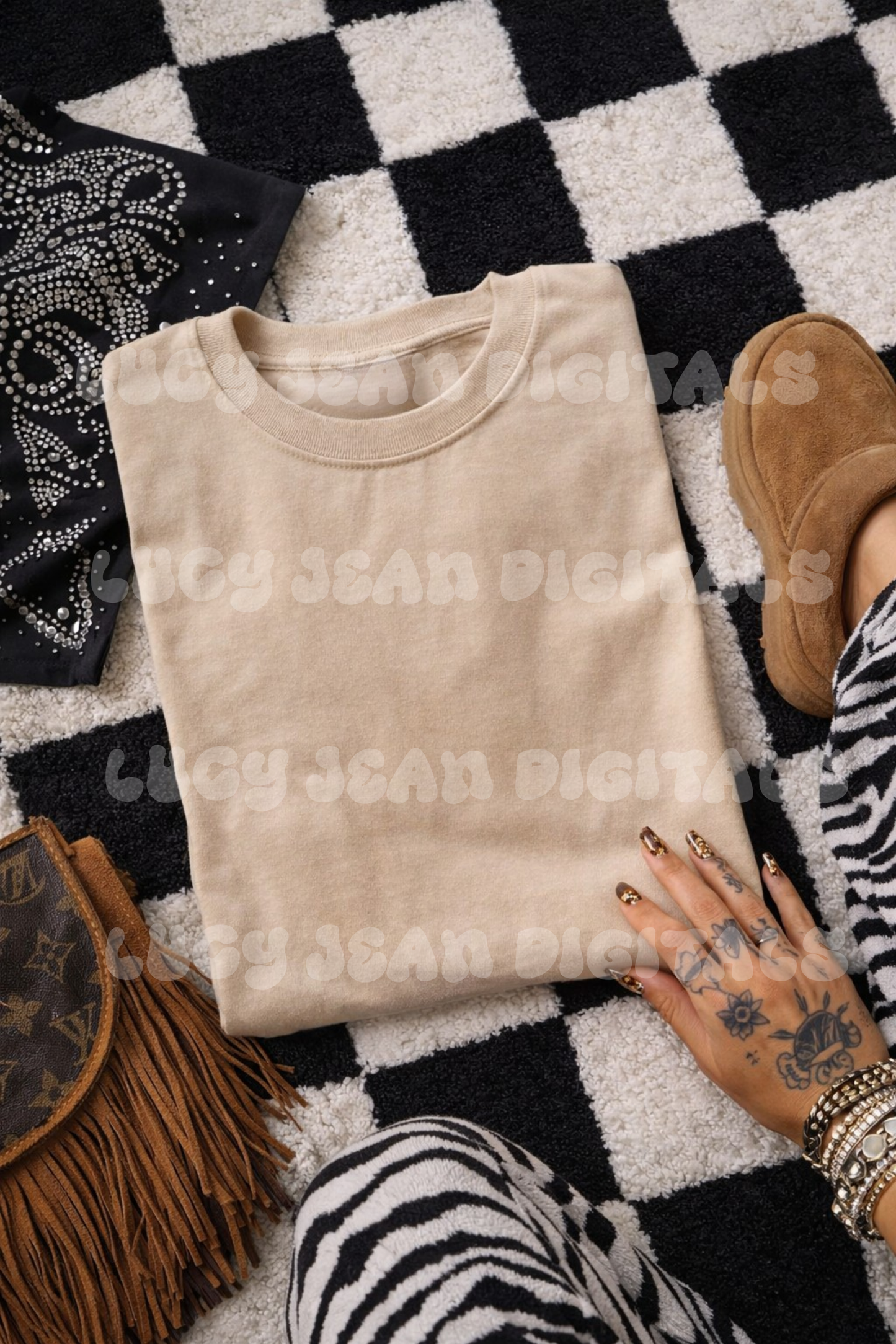 Sand Tshirt Boujee Mock up bundle (2 mocks)