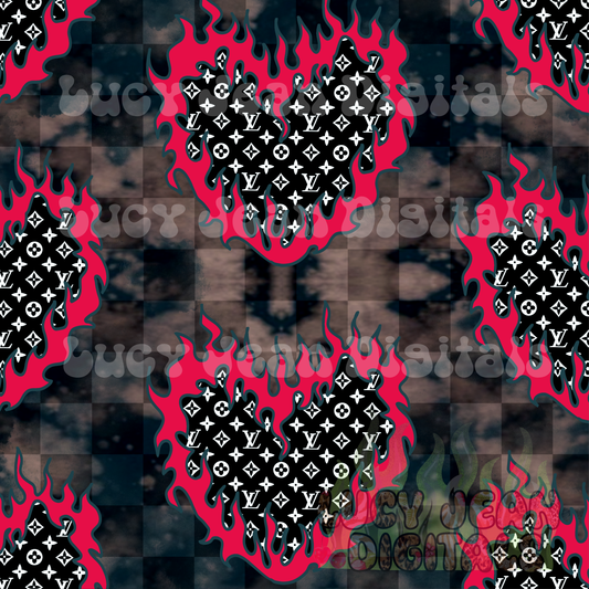 Boujee pink Flame Checkered Seamless File
