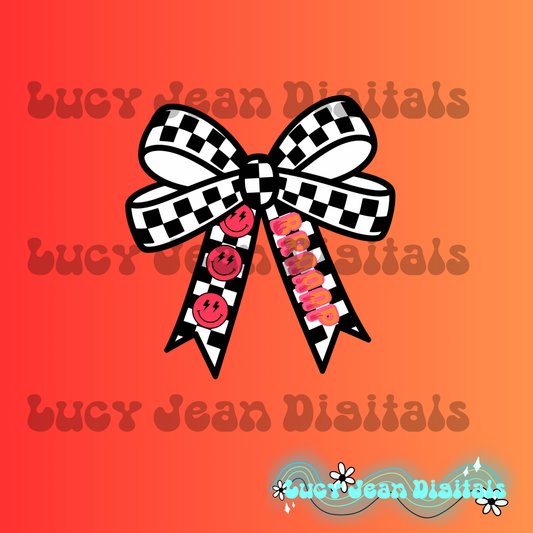 Checkered Moto Bow PNG