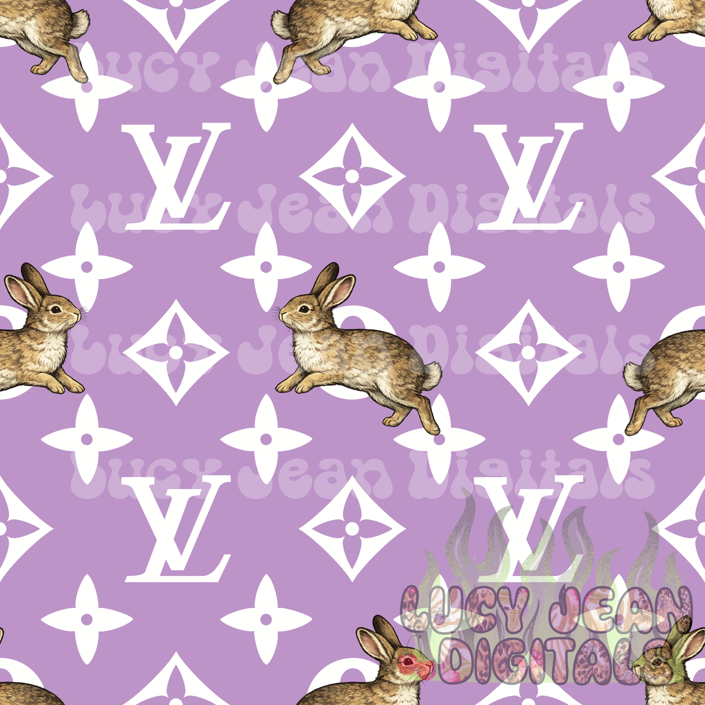 Boujee Bunny purple Seamless File