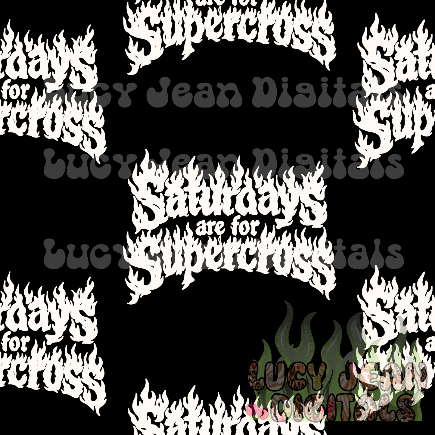 Saturdays are for supercross flames Seamless File