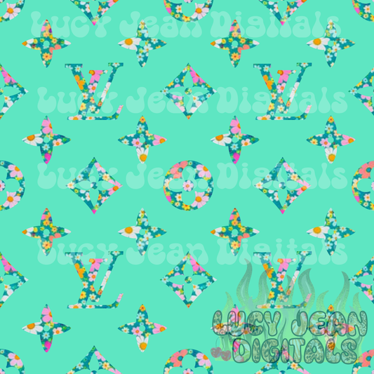 Boujee Teal Floral Seamless File