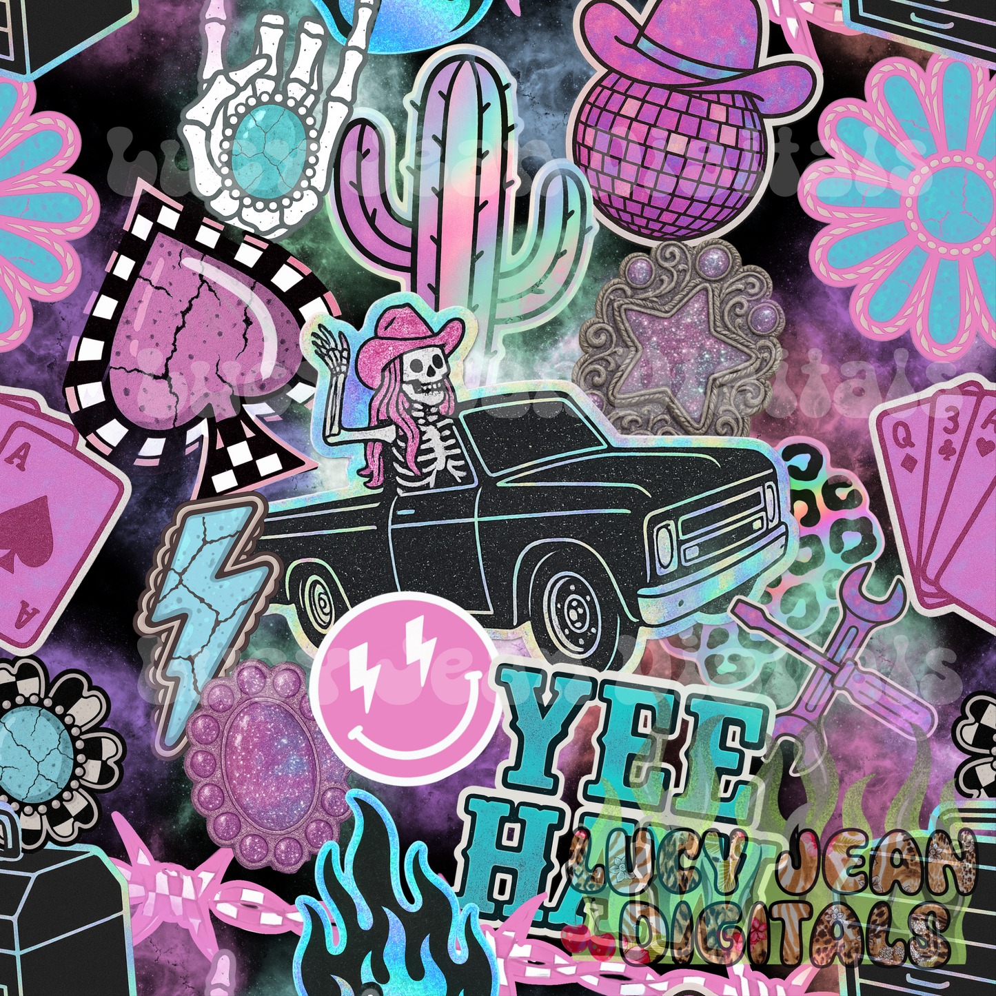 Yeehaw Stickers Seamless File