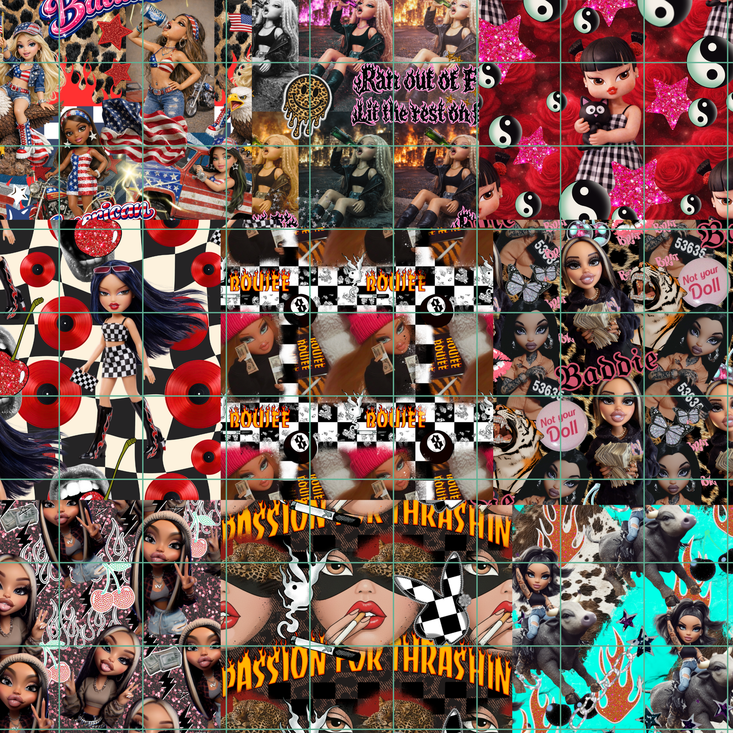 SEAMLESS FILE & PNG BUNDLE BADDIE BRATZ COLLAB. NO DISCOUNT CODES