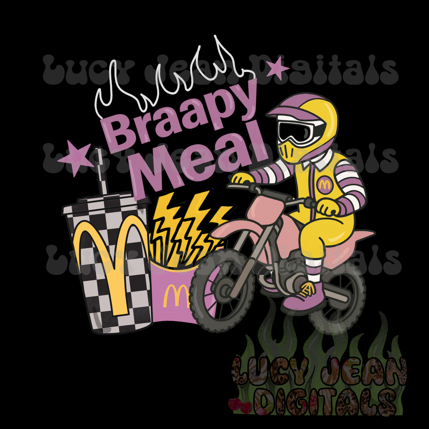 Pink Braapy meal dirtbike PNG