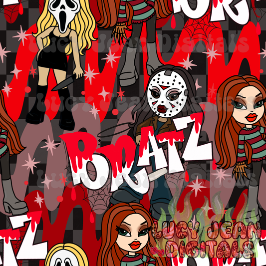 Halloween Horror Dolls Seamless File