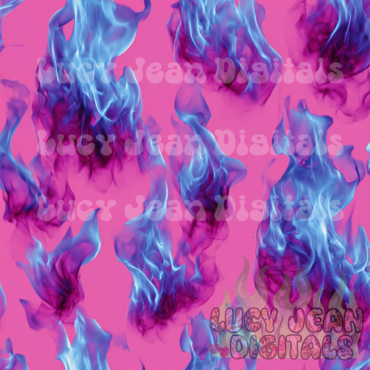 Purple blue flames Seamless File -2026