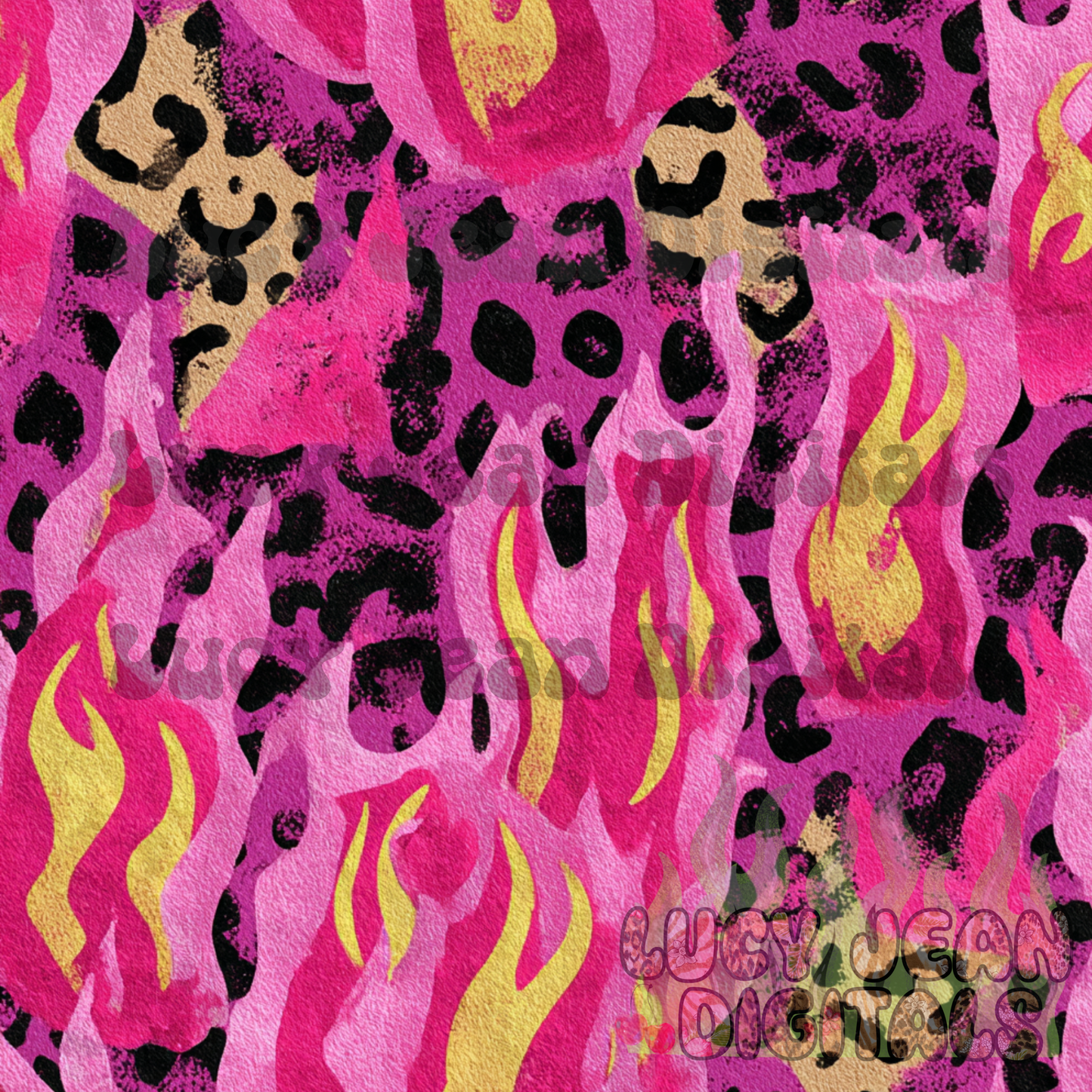 Painted vibes cheetah flames Seamless File -2026
