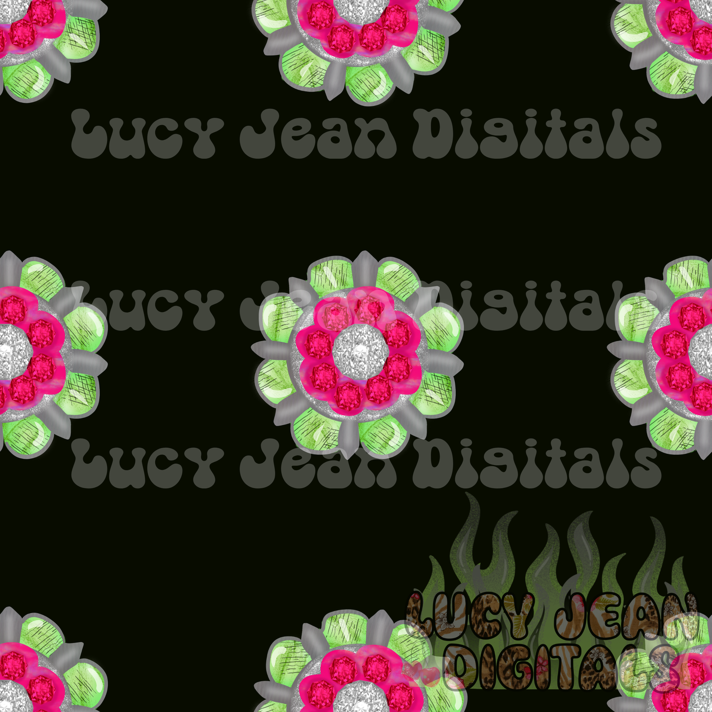 Neon diamond conchos Seamless File -2026