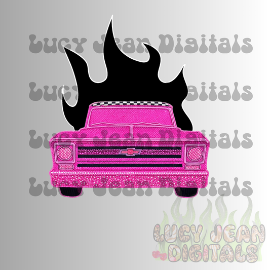 Pink Truck Flame PNG