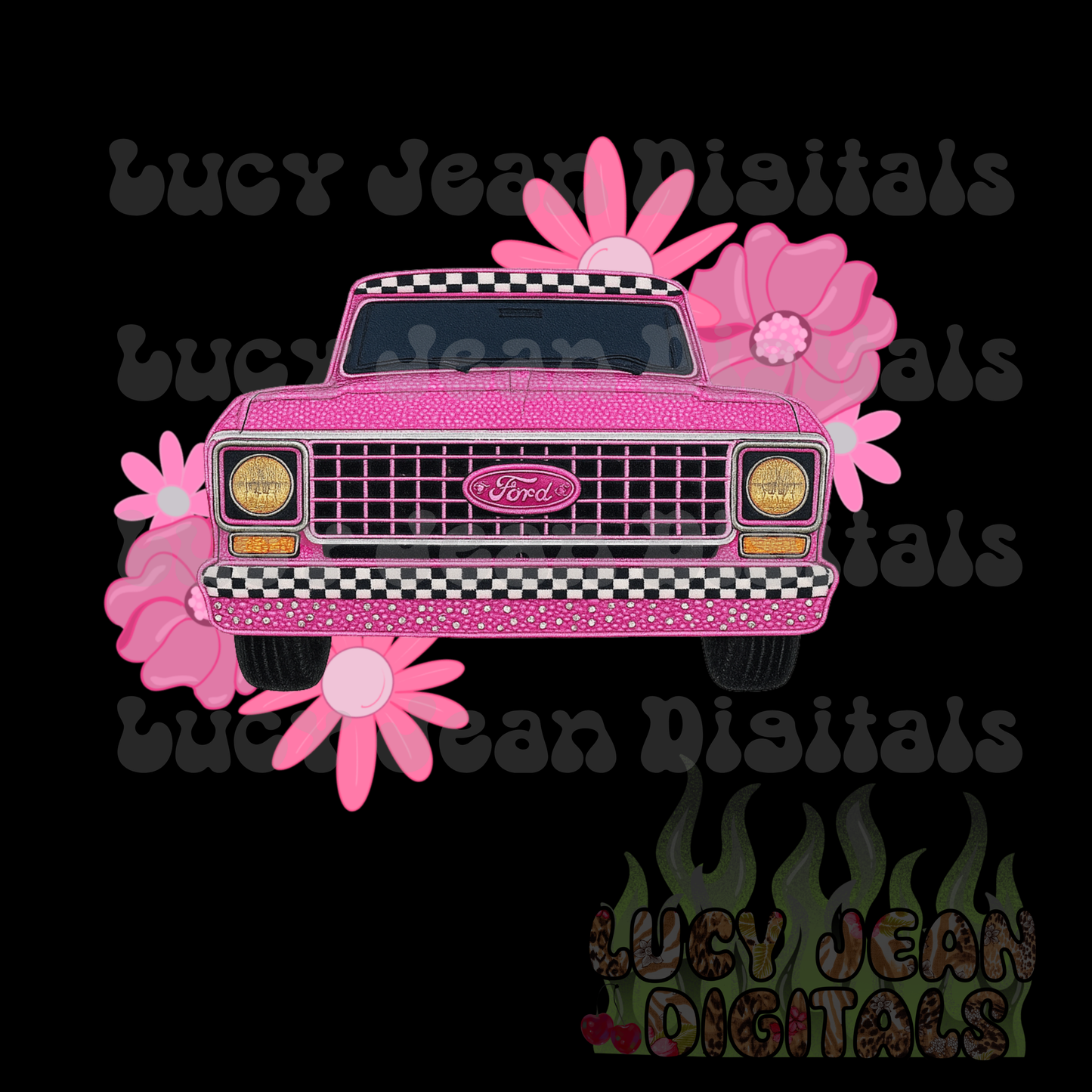 Pink Patch Truck PNG