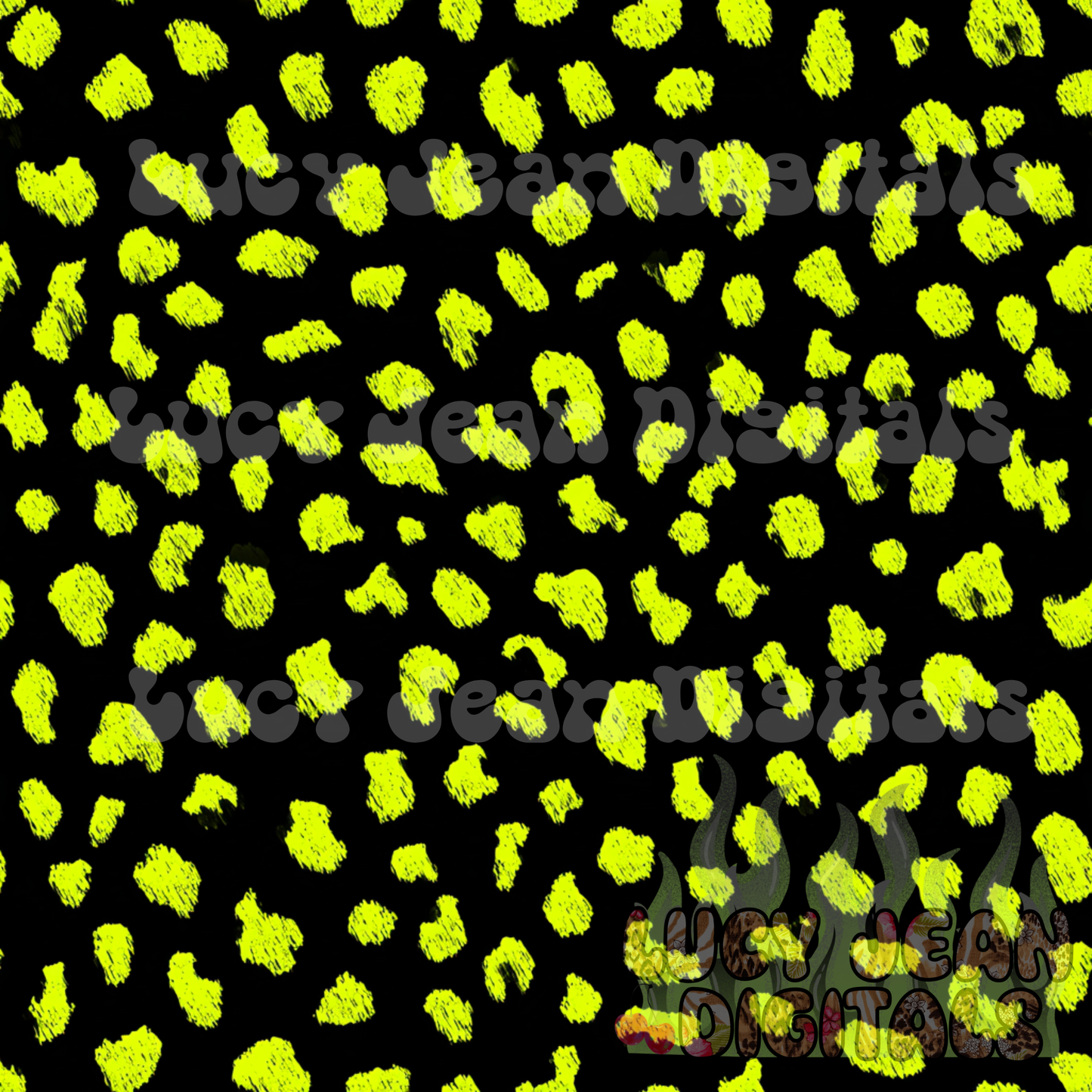 Black yellow/green neon animal print Seamless File -2026