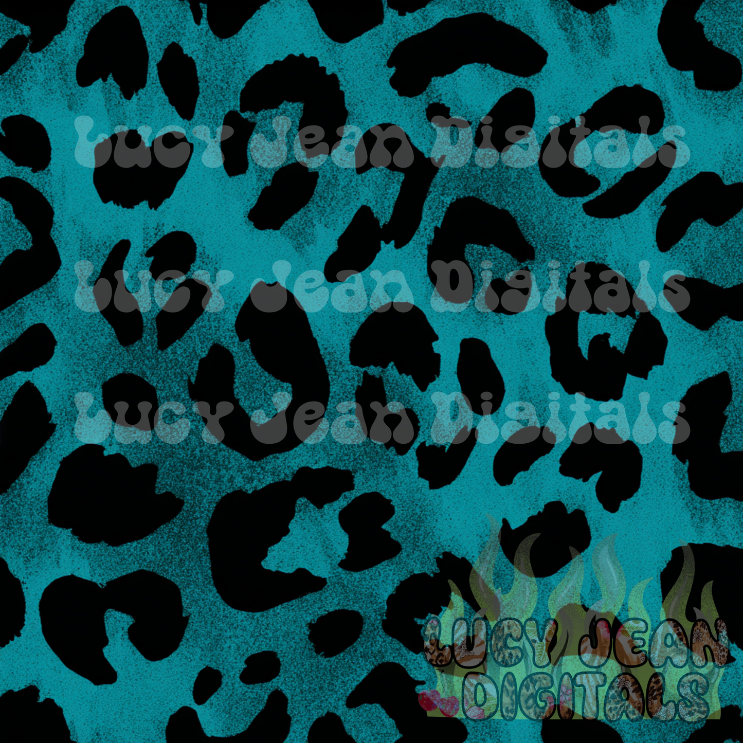 Dark turquoise cheetah print Seamless File -2026