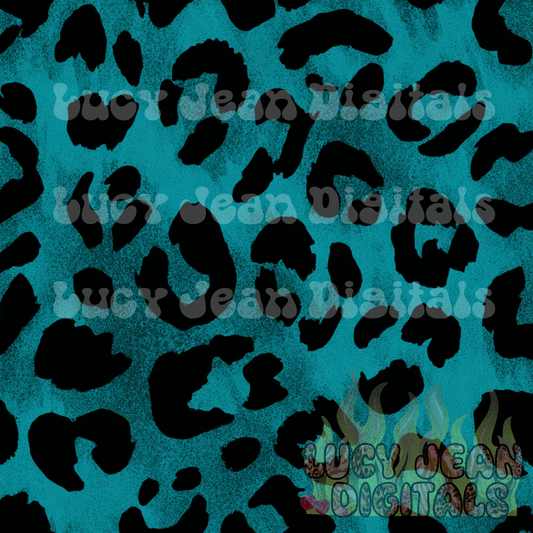 Dark turquoise cheetah print Seamless File -2026
